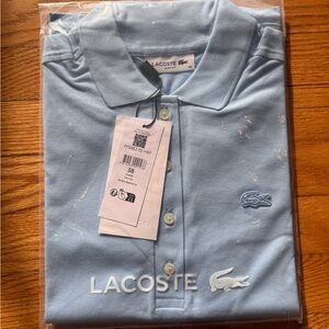 NWT Lacoste Women's Slim Fit Light Blue Polo Shirt
